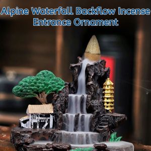 [Symbol of Wealth] Alpine Waterfall Backflow Incense Entrance Ornament Lucky Charm 2025 Censer Holder Decoration for Home