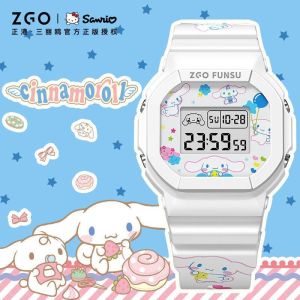 【Ready Stock】ZGO x Sanrio Cinnamoroll Kids Watch for Girls Junior High School Students Sports Luminous Waterproof Watch Birthday Gift 8611
