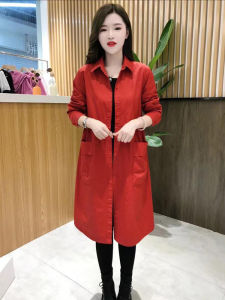 Spring Autumn Coat Jacket Womens Small Size Solid Color Anti-Aging Medium Length Coat for Middle-Aged And Elderly Ladies Loose Top