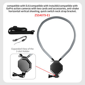 other | Soft Silicone Neck Strap Mount for GoPro DJI Insta360 Action Camera Phone Chest Harness Holder Magnet Quick Release Adapter