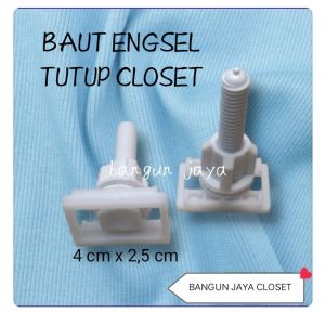 Baut penutup dudukan toilet/ sekrup tutup kloset duduk/sekrup model kotak seat cover closet
