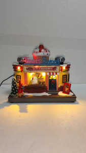 D&D Home l FC820 Treats Sweet Ice Creams Miniature Storefront with Cupcake Sign and Christmas Decorations