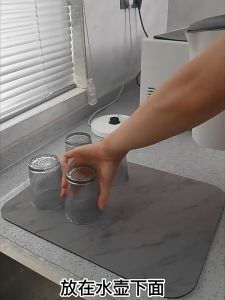 [OKLIFE. SG]Kitchen Soft Diatomite Water Absorbent Mat /Anti-Slip Anti-fouling/Absorption Pad for Coffee Machine Table