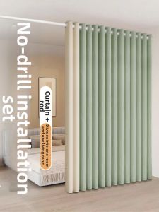 ORIENTAL LAN | Light Blocking No Drill Installation Curtain Set