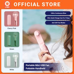 USB Fan & Power Bank Multifunctional Portable Handheld Foldable Mini 2000mAH (Pink/White/Green) Kipas 迷你风扇充电宝