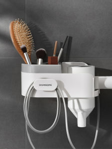 Hair Dryer Rack Punch-Free Hair Dryer Rack Bathroom Rack Hair Dryer Shelf Bathroom Storage Bracket Wall Hanging
