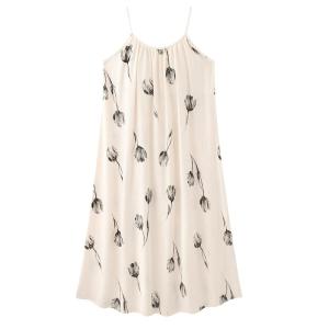 MiiOW | ชุดนอนผู้หญิงแขนกุดผ้าฝ้ายแท้ 100% สไตล์เกาหลี ฤดูร้อน 2025 ชุดนอนสั้นพิมพ์ลายดอกไม้ ทรงหลวม เสื้อผ้าใส่สบาย