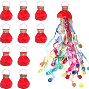 10PCS Party Hand Throw Streamers Colorful Confetti Ribbons for Surprise Celebration Birthday Wedding Festive Props Gift