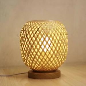JOYINLED Japanese Style Bamboo Lamp Shade Hand Woven Rattan Decorative Lamp Cover for Table Lamp Bedside Light Home Decor