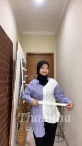 { THABITHA } HN / cherry top stripe / kemeja wanita lengan panjang / kemeja wanita viral tiktok / kemeja wanita / kameja / atasan wanita lengan panjang / baju atasan wanita / baju wanita / atasan cantik model baru / { free ongkir + cod }