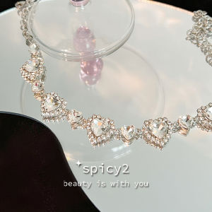Delicate Choker Necklace Princess Style Full Drill Heart Patchwork Sweet Gentle Match All the Time Fashion Jewelry Accessory