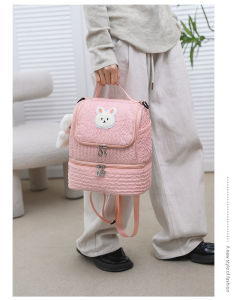 Cacibeno 2 Layers Cooler Bag Backpack Portable Thermal Insulation Lunch Bag For Breastmilk Storage Bag