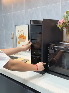 Zestia ชั้นวางเครื่องปรุงอเนกประสงค์ สแตนเลส 3 ชั้น ชั้นวางเครื่องปรุง ชั้นวางเครื่องปรุงแบบลิ้นชัก บางพิเศษ สำหรับครัว ประหยัดพื้นที่ พร้อมรางเลื่อนไร้เสียง​