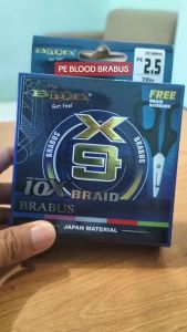 SENAR PE BLOOD BRABUS X9 BONUS GUNTING - STRONG - MULTI COLOUR