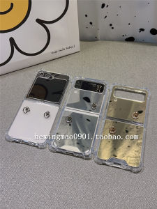 Samsung ZFlip3 5 Foldable Phone Case with Lanyard Hole Transparent Silicone Soft Protective Cover for ZFlip4 ZFlip5