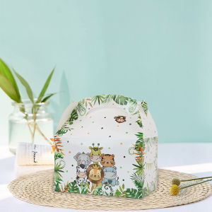 12PCS Jungle Animal Party Favor Treat Boxes Safari Party Supplies Goodie Gift Boxes for Safari Baby Shower Decorations