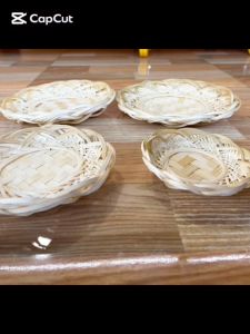 DĨA tre đựng đồ ăn lót nồi trang trí Mây Tre đĩa tre để hướng dương cafe rế tre lót nồi niêu 12cm16cm18cm20cm