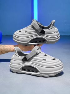 Casual Mens Summer Thick Bottomed Clog Shoes Anti-Slip Office Wear Comfortable Smell-Proof Slip-On Sandals Youth Fashion