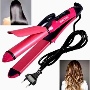 Nova 2in1 2009 Hair Beauty Set NHC-2009 - Catokan Pelurus dan Pengeriting Rambut - Pink