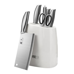 CMGF | Bộ Dao Bếp Inox và Đế Cắt 2-trong-1 Cắt Xương & thái