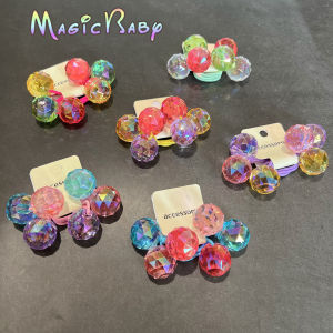 Girls Hair Accessories Crystal Shiny Ball Elastic Bands Candy Colorful Princess Style Childrens Hair Ornaments Korean Origin