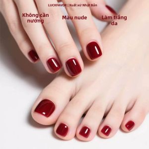 LuckFavor | Sơn Móng Chân Nhanh Khô Mùa Hè Đỏ Trắng Không Độc