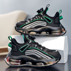 Running Shoes Boys Shoes 2024 New Arrival Fall Kids Sneaker Childrens Rotating Buckle Black Daddy Shoes Air Cushion