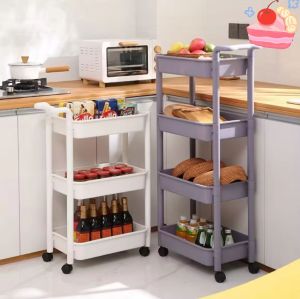 ชั้นวางของ 3 ชั้น มีล้อ เคลื่อนที่ได้ ชั้นวางเอนกประสงค์ ชั้นวางครัว ชั้นวางในห้องน้ำ ชั้นวางของอเนกประสงค์