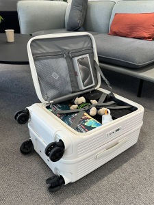 ผู้หญิง กระเป๋าเปิดด้านหน้า 20 นิ้ว Boarding Box ใหม่ด้านข้างเปิดฝาครอบดึง Rod 24 เงียบเบรคล้อ PC วัสดุ 26