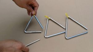 Kids Metal Triangle Bell With Metal Mallet Kindergarten Orff Percussion Teaching Kits Music Enlightenment Rhythm Learning Tool