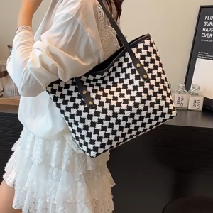 SEA YADOU  ฤดูร้อนใหม่แฟชั่นกระเป๋าโท้ททอความจุขนาดใหญ่การออกแบบสายคู่การเดินทางแบบสบายๆ