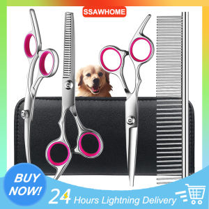 Pet Grooming Shears Tool Barber Scissors Hair Cutting Scissors Set Professional Hairdressing Thinning Barbershop Scissors Kit Salon Comb For Professional Home High Quality