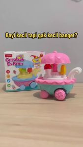 Mainan Anak gerobak Ice Cream Mini 49089 Bisa Jalan Lucu Kemasan Kardus | Mainan Edukasi Anak Dorongan Ice Cream Ukuran Kecil Bahan Dari Plastik Berkualitas | Stroller Anak Mini Cotton Terbaru Murah