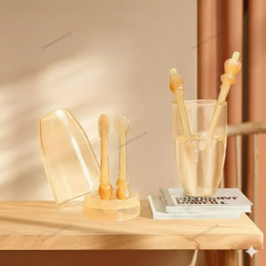 Silicone Baby Oral Care Brush Tongue Cleaner Infant Training Toothbrush Set Gentle Deciduous Teeth Cleaning Tools for Toddlers