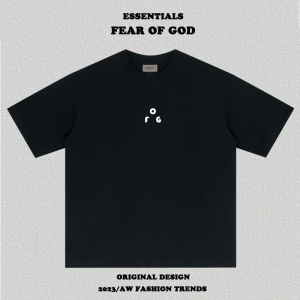 American Style FOG Letter Print Heavyweight round Neck Short Sleeve Loose Couple T-Shirt Summer Cotton Youth Fashion Casual Top