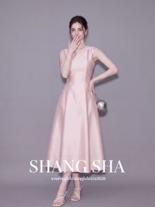 SHANGSHA | Princess Style Pink Beaded French Elegant Evening Gown