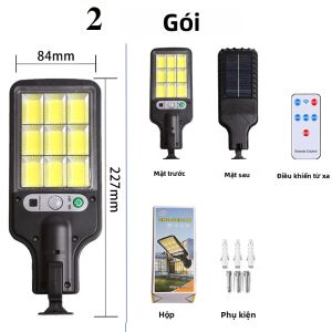 XIWANGFIRE | 108 Đèn LED Năng Lượng Mặt Trời Ngoài Trời Chống Nước Cảm Biến Chuyển Động An Ninh Đèn Tường Đường Phố Cho Sân Vườn Lối Đi Phong Cách Hiện Đại