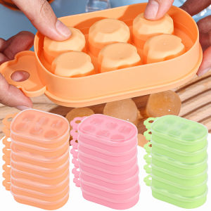 แม่พิมพ์ก้อนน้ำแข็งซิลิโคนพร้อมฝาปิดแม่พิมพ์ก้อนน้ำแข็งก้น6อ่อนแบ่งเป็นช่องถาดเครื่องทำน้ำแข็งก้อนผลไม้ทรงสี่เหลี่ยมเครื่องมือบาร์ห้องครัว