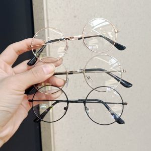 Kids Plain Glasses Trendy Boys Small round Rim Glasses Girl Baby Foto Modeling Artistic Style Retro Glasses Fashion