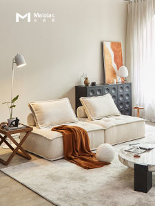 Cotton Linen Sofa Cubic Block Design Tatami Style Toast Module Combination Nordic Style Couch for Home Living Room
