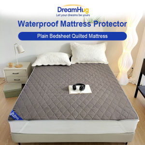 DreamHug 100% Waterproof Mattress Protector Plain Bedsheet Quilted Mattress Fitted Bed Single/Double/Queen/King Size