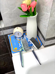  Sikat Pembersih Dinding Kamar Mandi Ergonomis Anti Slip Multifungsi - Warna Lemon Yellow/Arang/Merah Muda/Maroon