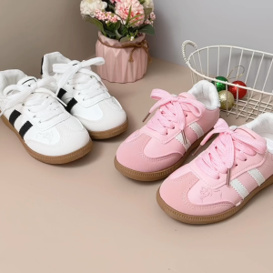 SENMA Rubber Shoes For Kids Girls Sneakers Korean Girl Shoes White Casual Shoes Baby Shoes Size 26-37 Add 1 Size