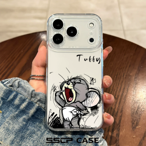 SHUXIE | Shatter Resistant Cartoony Couples Transparent Silicone Cover for Multiple iPhone Models