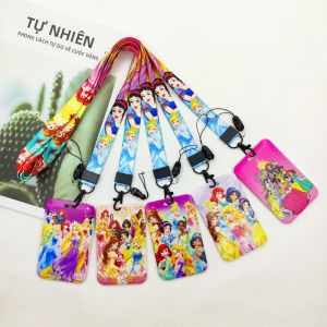 Dây Đeo Cổ Công Chúa Disney Dành Cho Bé Gái Có Kẹp Thẻ Nhân Viên Móc Khóa Chất Liệu Nhựa ABS Kiểu Hoạt Hình Dùng Làm Phụ Kiện