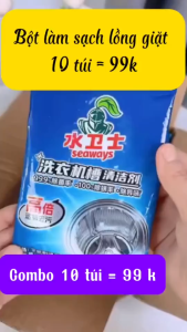 Bột Tẩy Lồng Máy Giặt Diệt Khuẩn Tẩy Các Vết Bẩn Tích Tụ Làm sạch máy giặt 1 gói bột 55g Smart Home - TLG02