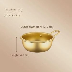 Gold Colored Korean Style Instant Noodles Soup Pot Double Ear Single Person Mini Pot for Cooking Convenient Noodles Home Use