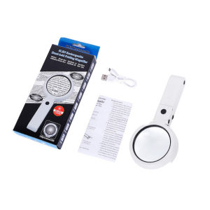 Đèn Kính Lúp Đọc Sách Di Động Với 8 Đèn LED Độ Phóng Đại 5X 11X Kính Đôi Có Chân Đế Gấp Kính Lúp Cầm Tay Dùng Để Sửa Chữa