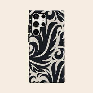 Black White Baroque Scroll Luxury Fashion Full Lens Protective Case for Samsung Galaxy S26 S25 S24 A56 A36 Plus Ultra