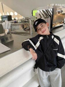 Spring Autumn New Style Kids Fashion Thin Jacket Coat for Boys And Girls Childrens Trendy Top Zipper Closure Solid Color